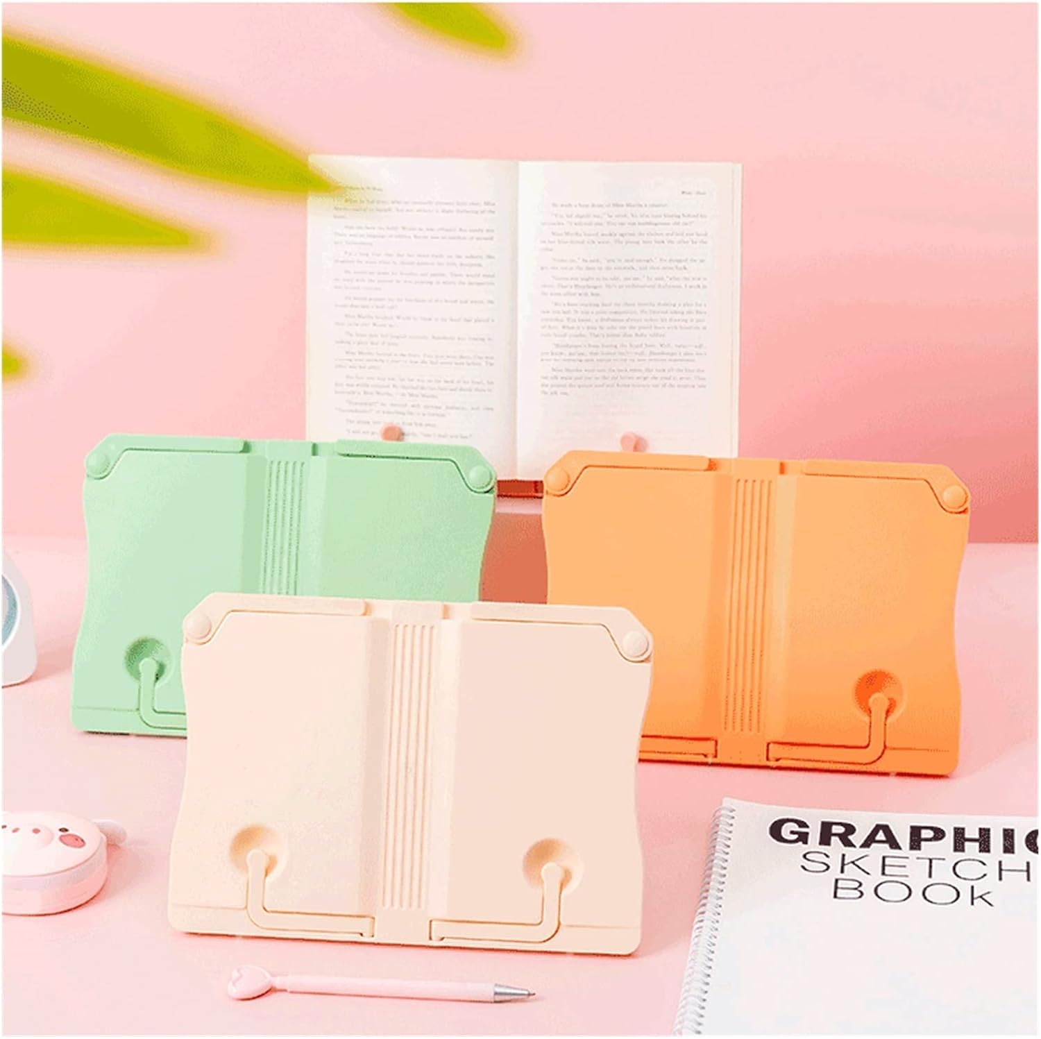Yuidaaavzz Adjustable Kitchen Book Stand - Orange