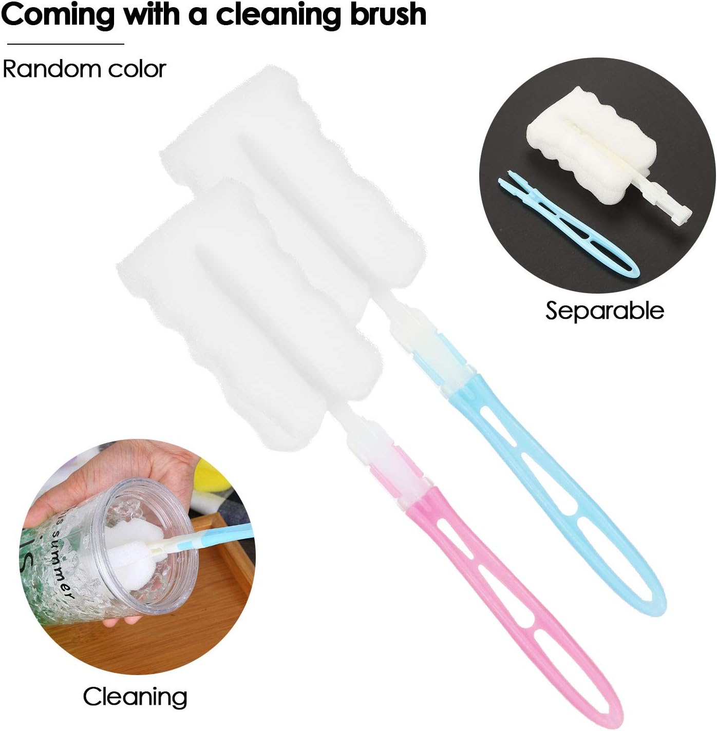 Ondiomn 300ml Clear Squeeze Bottles for Condiments and Baking