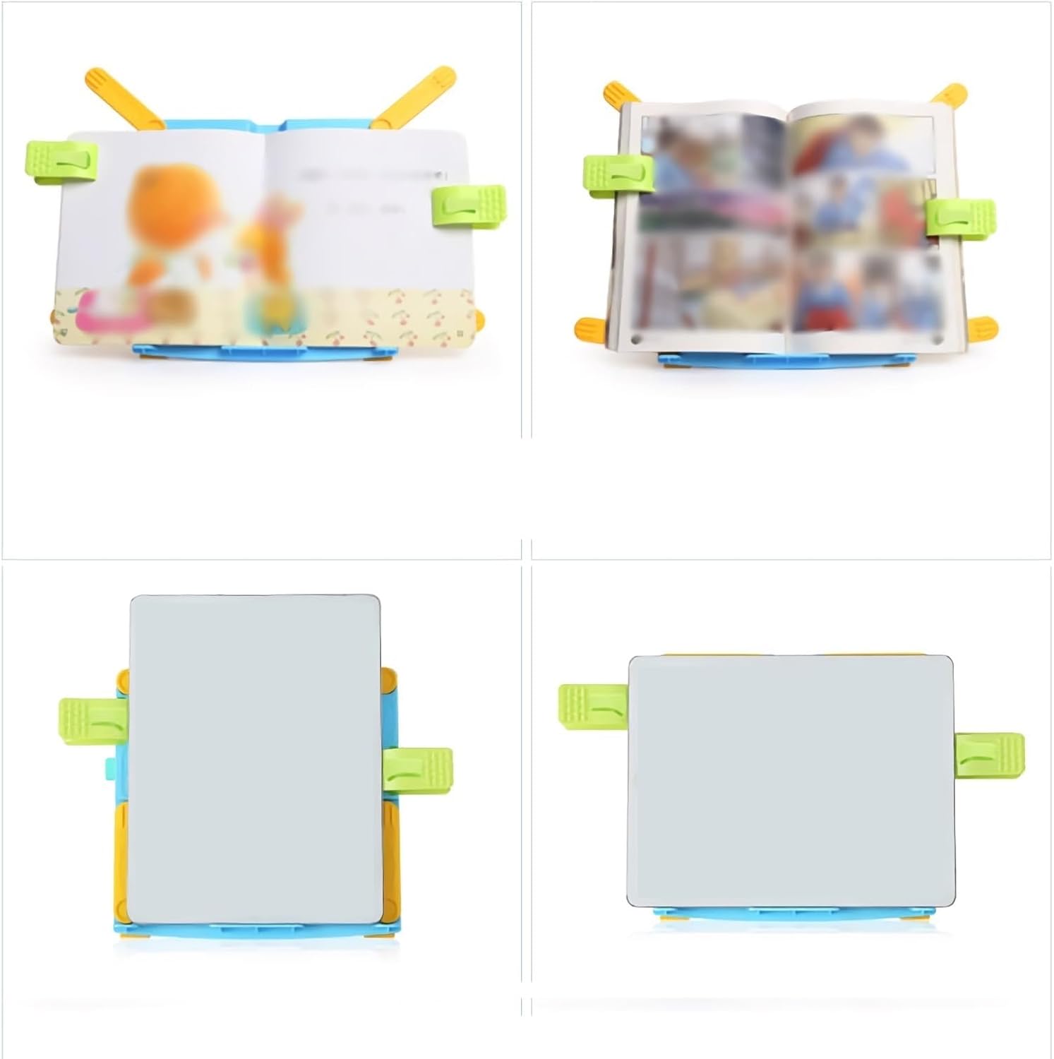 Yuidaaavzz Foldable Book Stand for Kitchen and Office Blue