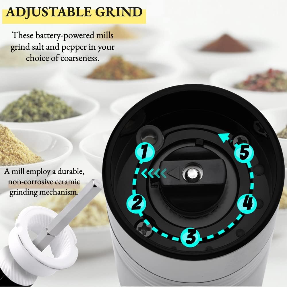 GRUTZ Electric Salt Pepper Grinder Set 1