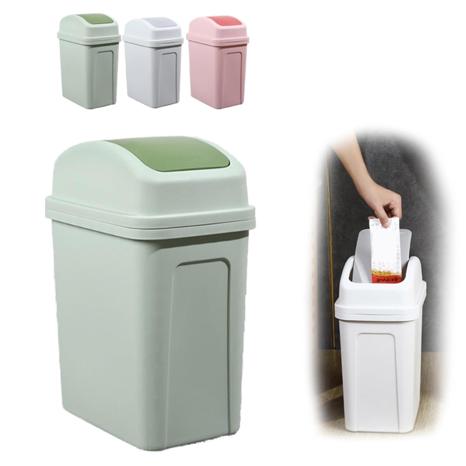 Gooddyiyukey 55 Gallon Pink Trash Can with Lid for Bathroom