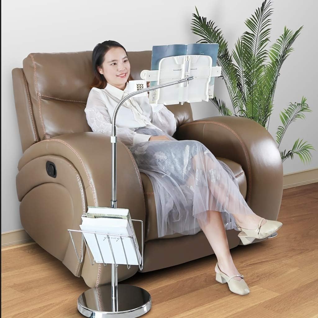 Yuidaaavzz Hands Free Book Stand with 360 Rotating Angle - Silver