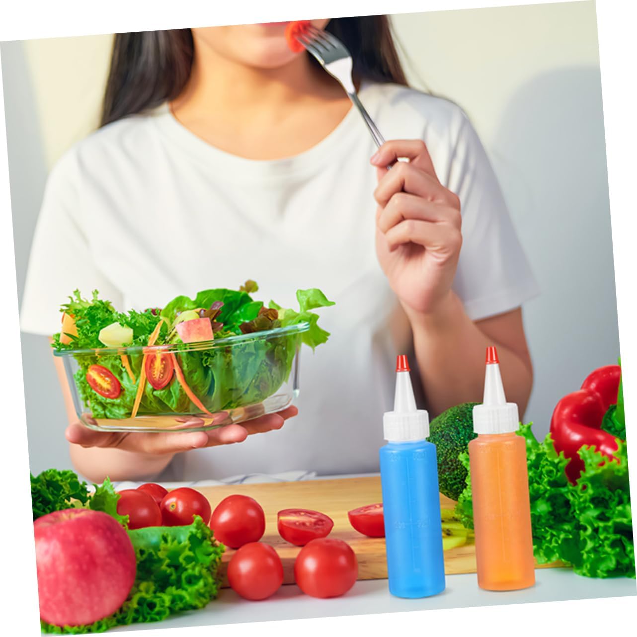 Unomor 15PCS 2oz Squeeze Bottles Condiment Dispensers