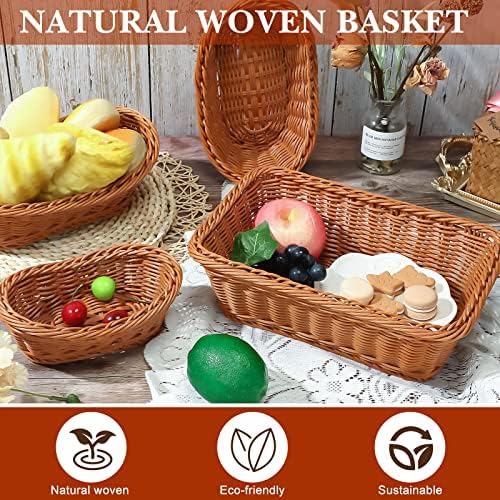 Mimorou 4 Pcs Wicker Bread Serving Baskets
