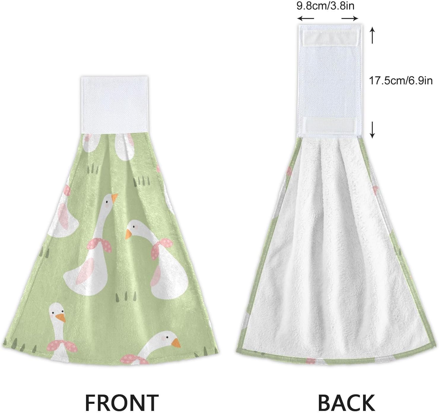 OTVEE Pink Polka Dot Bows Dish Towels 2 Pieces