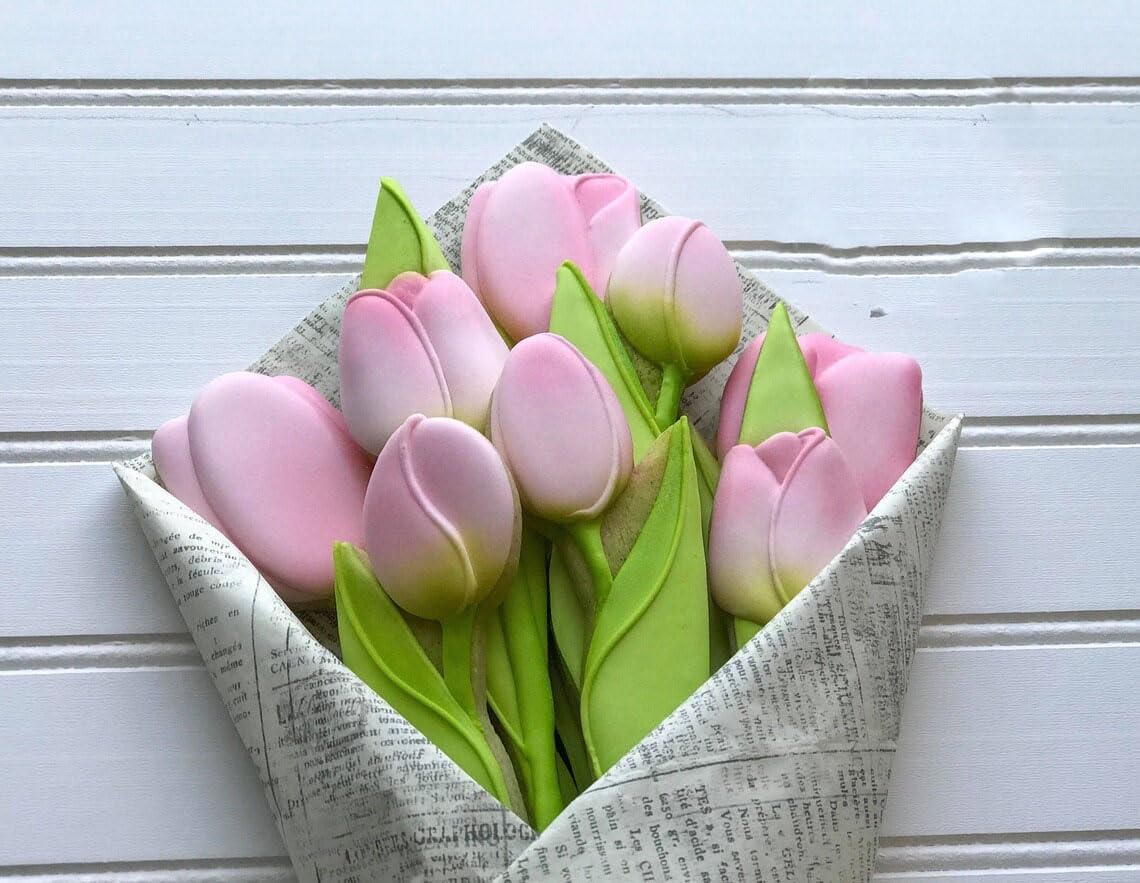 Cute Floured Canvas Tulip Bouquet Cookie Cutter