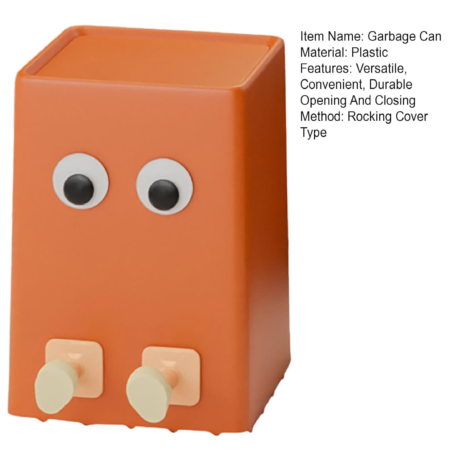 leasote Cartoon Trash Bin for Kids Bathroom Kitchen Office Orange L