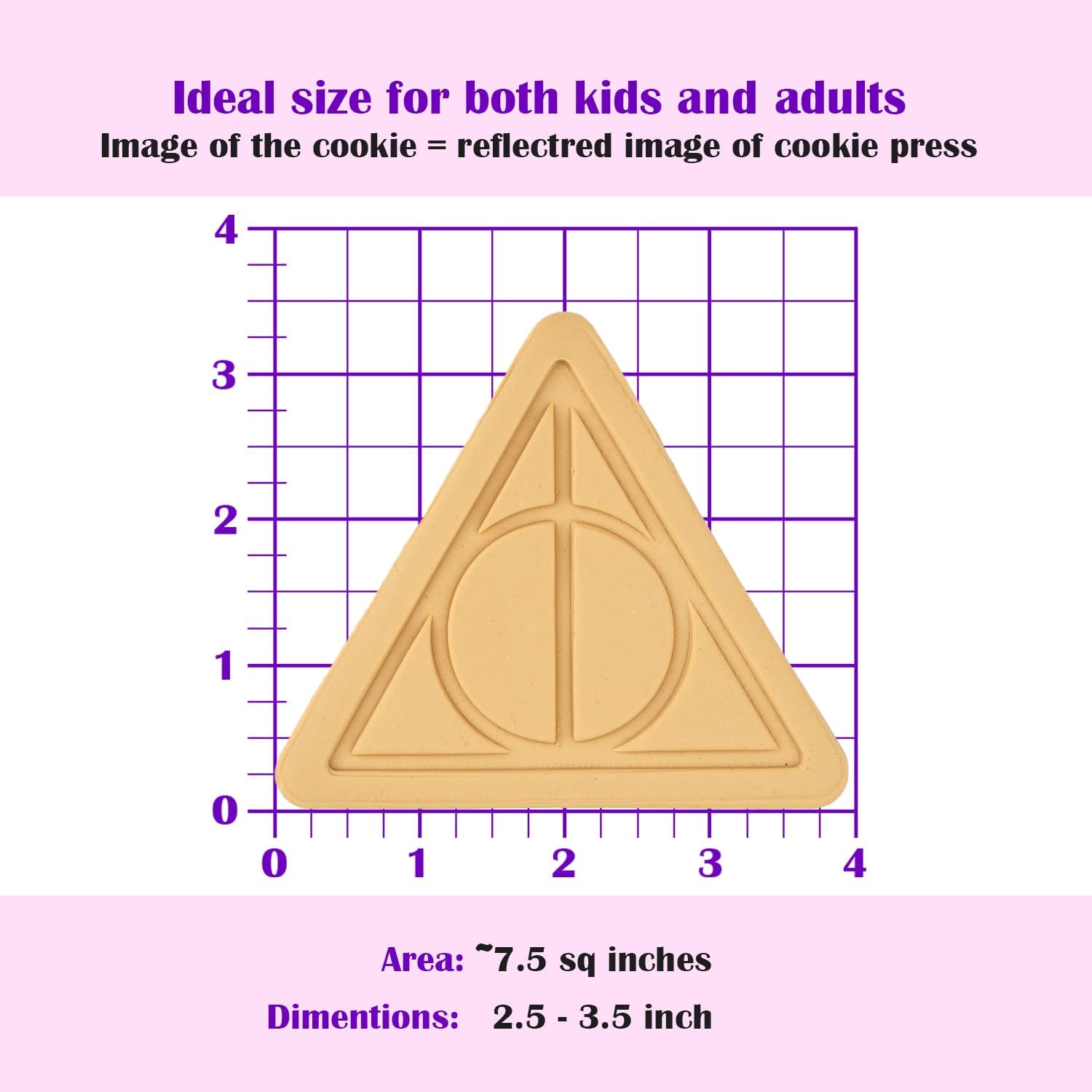 Harry Potter Cookie Cutter - Deathly Hollows Design - Dishwasher Safe