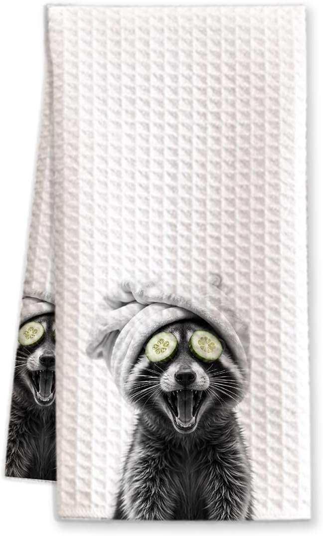 1 PCS Raccoon Hand Towel 16x235 Soft Microfiber