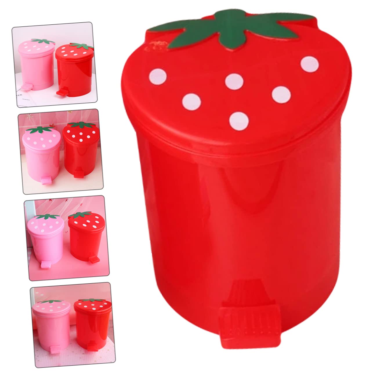 BUGUUYO Cute Strawberry Shaped Trash Can for Kids and Office