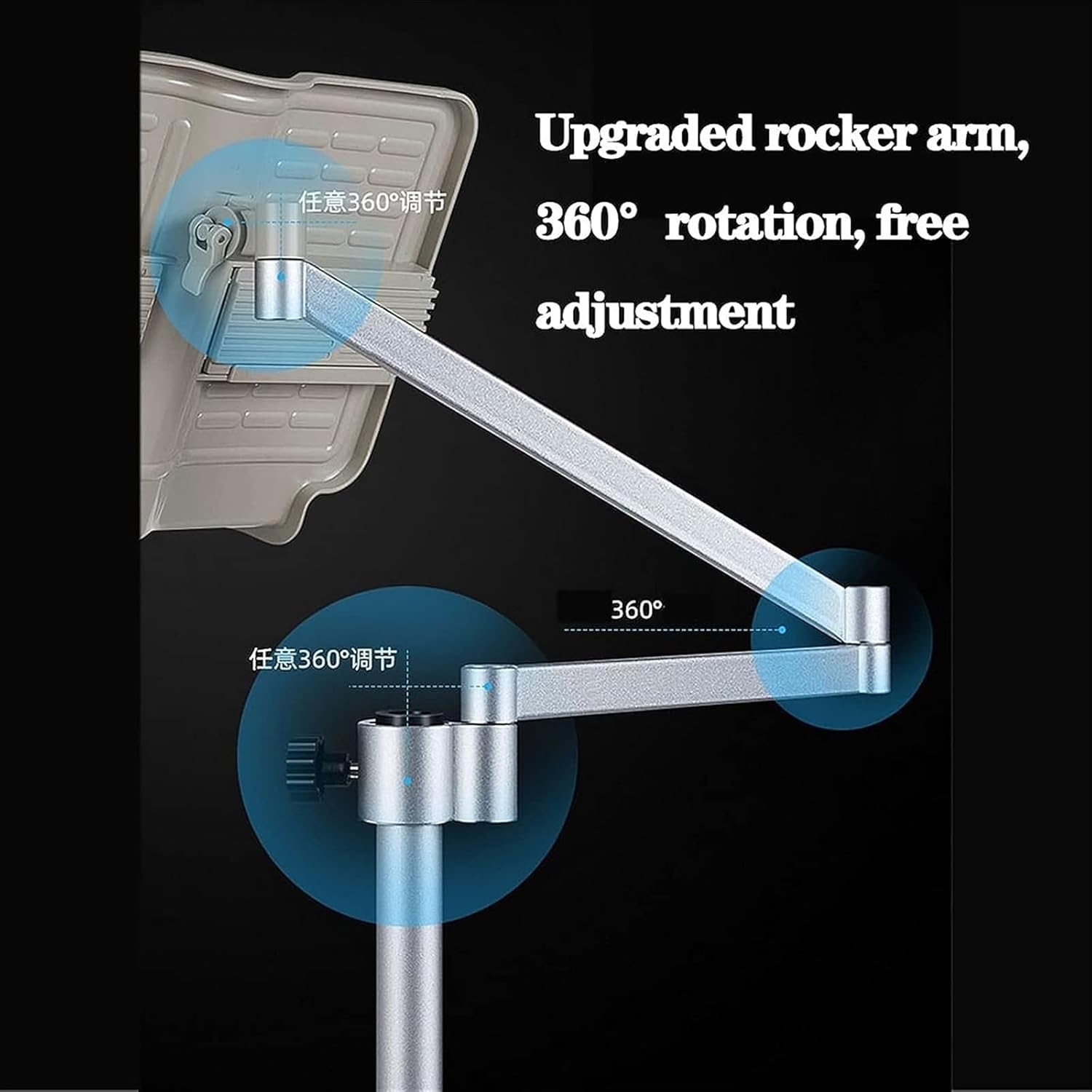 Adjustable Tablet Floor Stand for Bed and Kitchen Use