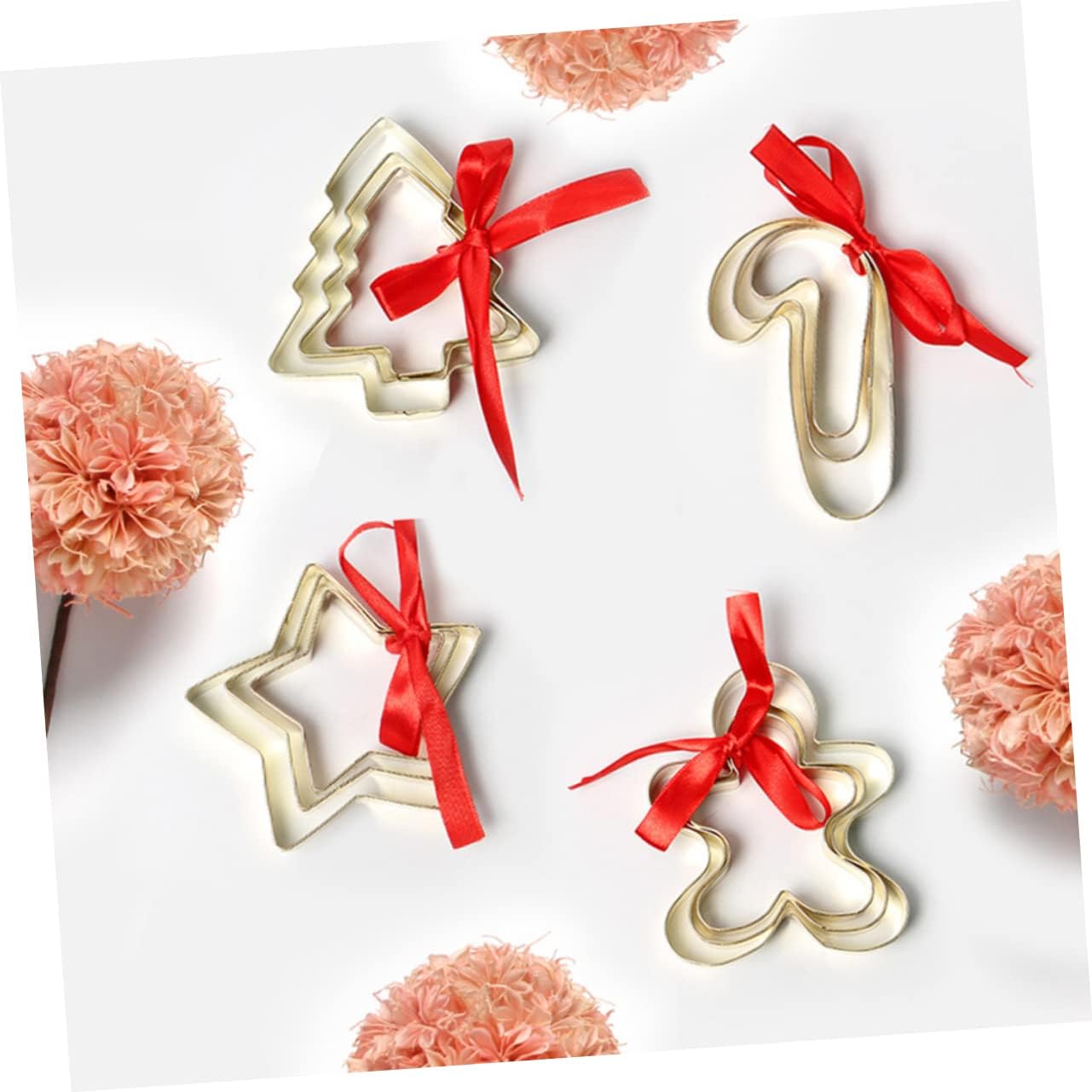 KICHOUSE 3pcs Stainless Steel Cookie Cutters Christmas Set