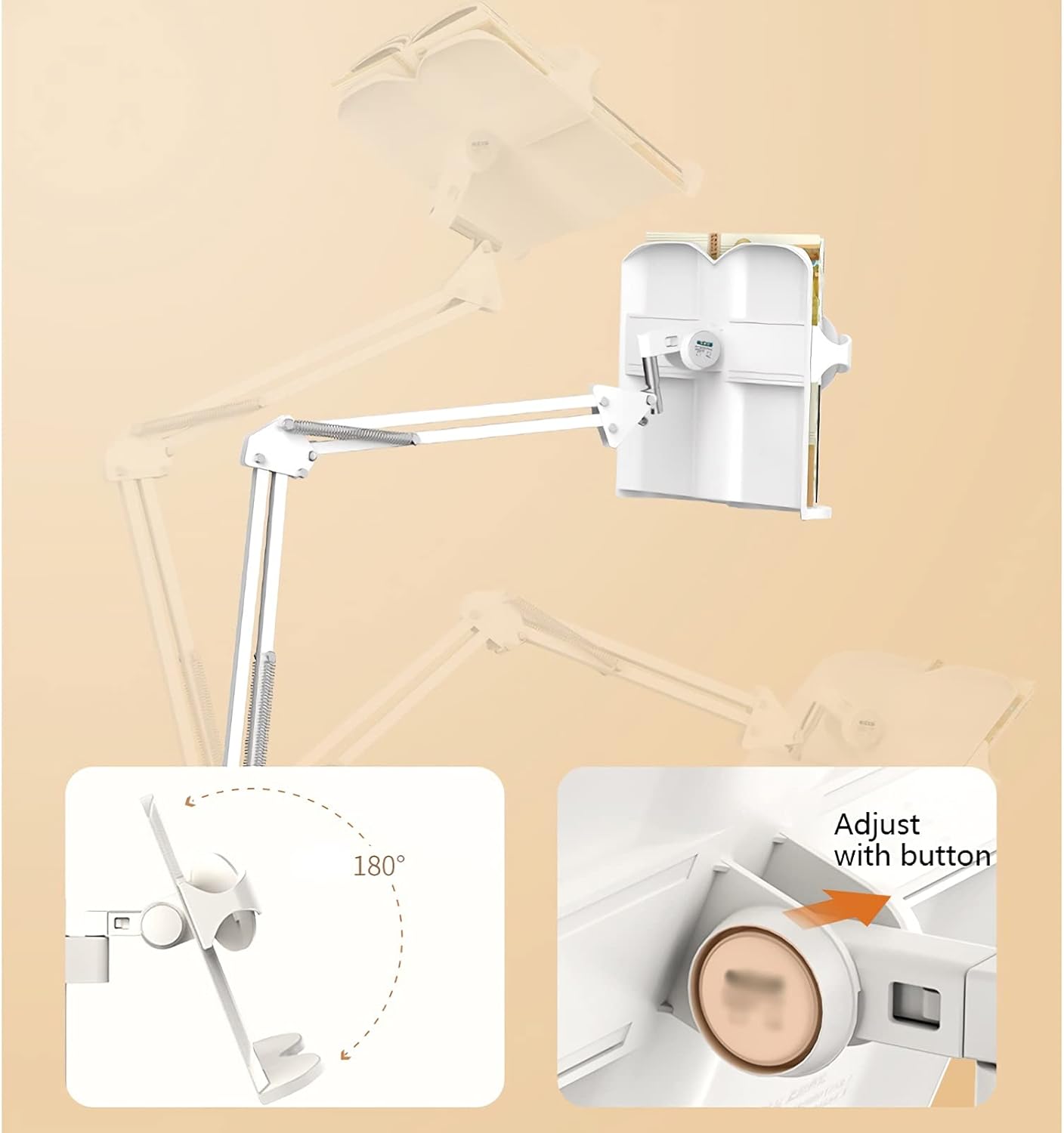 Adjustable Book Stand with Cantilever for Reading