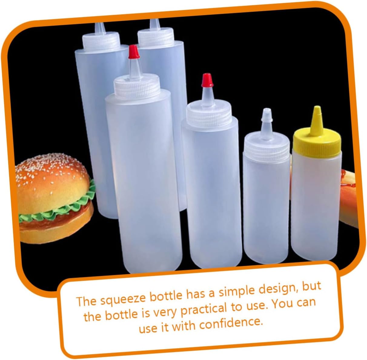 Luxshiny Mini 2oz Condiment Squeeze Bottles