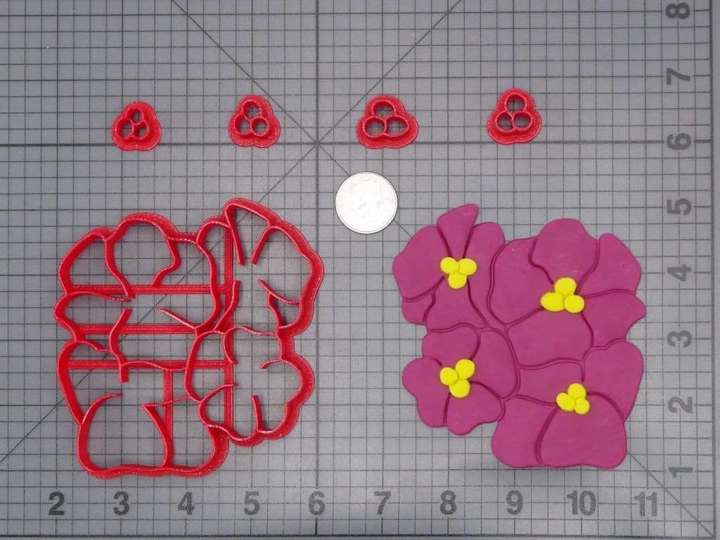 Violets Flowers Cookie Cutter Set for Baking