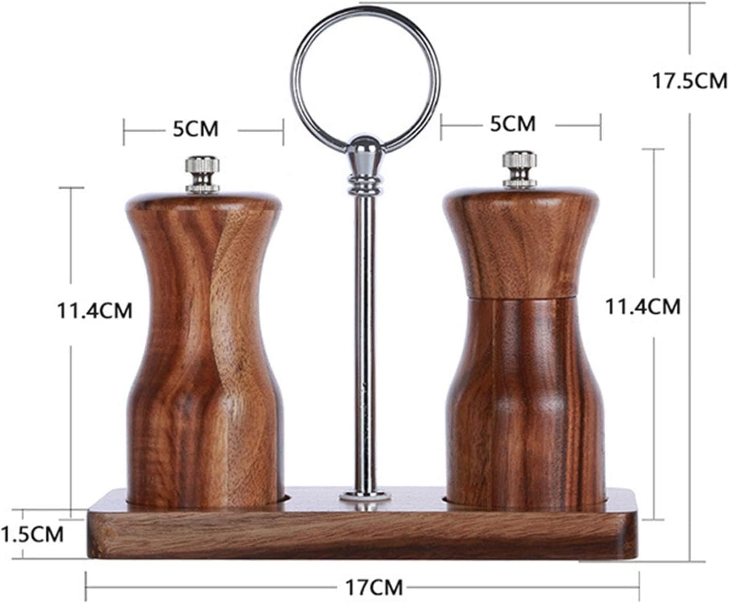 SEFAX 2-Piece Salt and Pepper Grinder Set with Storage and Spoon