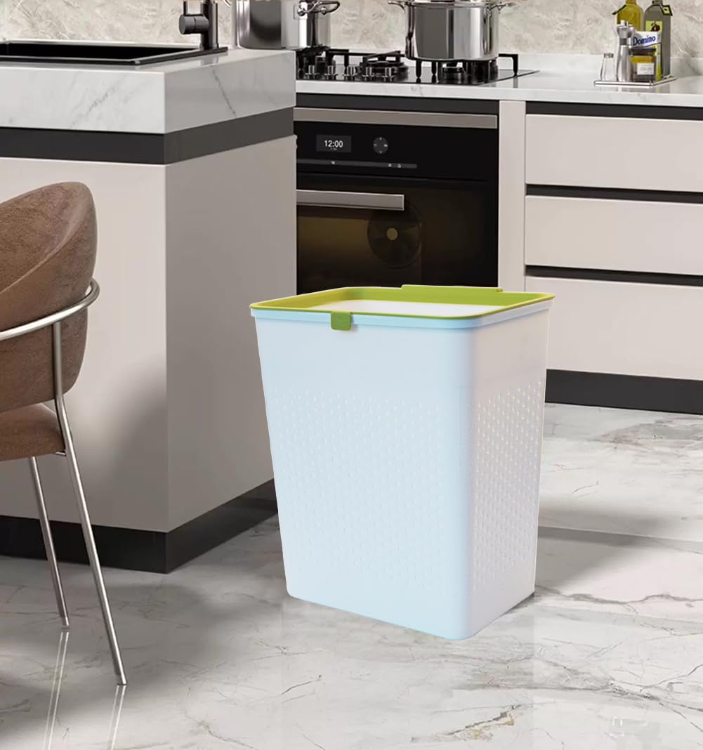 Feisco 3 Gallon White Wastebasket for Bathroom Kitchen