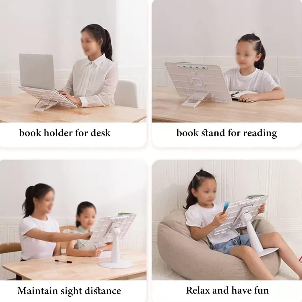 Adjustable Book Stand with 4 Gear Angles for Reading and Cooking