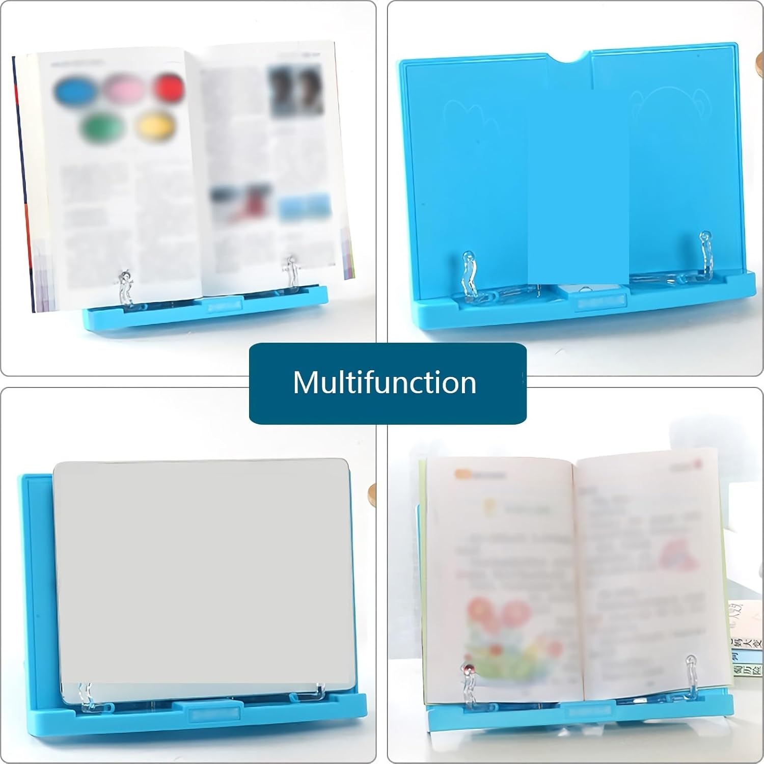 Adjustable Book Stand for Cookbook and Tablet Use