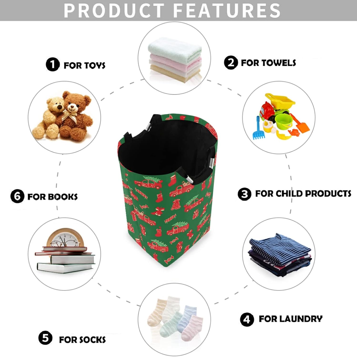 visesunny Large Capacity Laundry Basket with Waterproof Oxford Fabric and Aluminum Handle