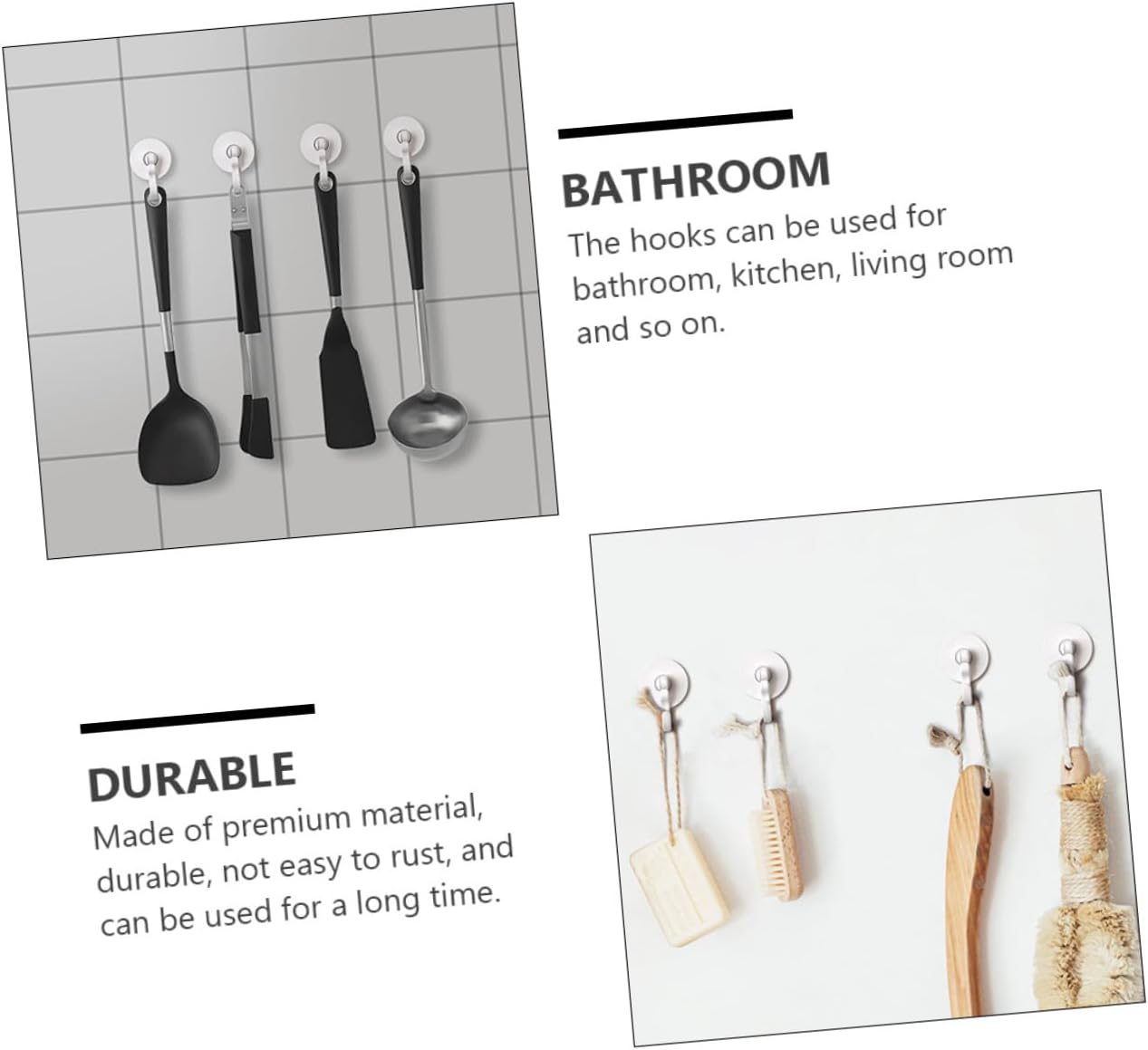 3pcs Home Hooks Removable Wall Hooks for Towels and Kitchen Items