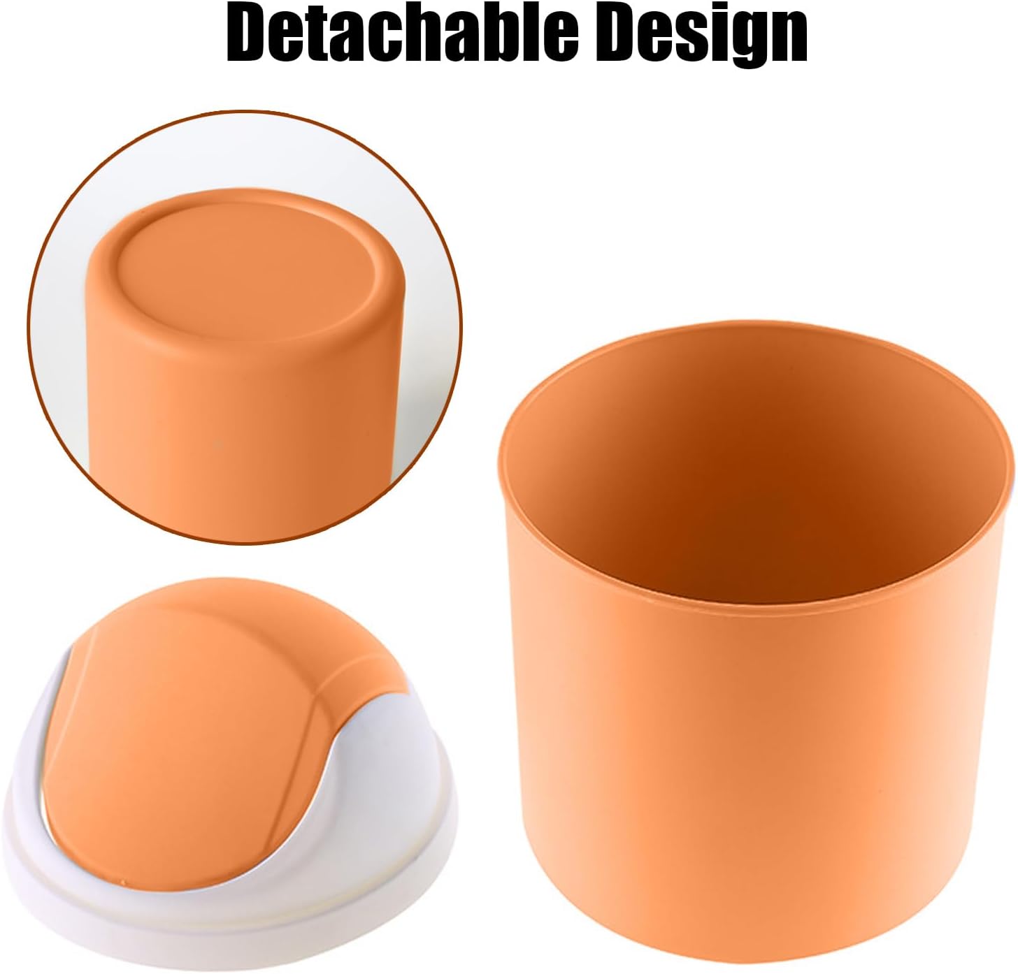OLIREXD Desktop Mini Plastic Waste Garbage Can with Lid 1