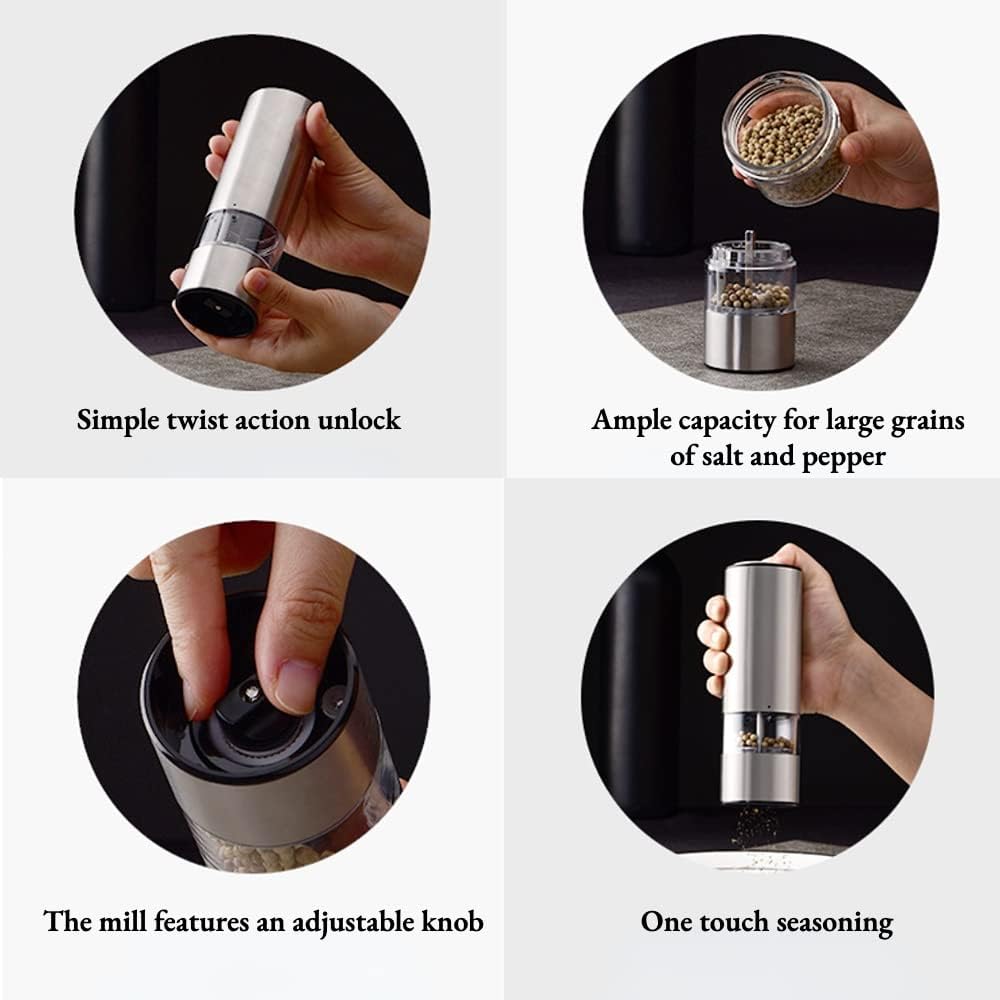 GRUTZ Electric Salt Pepper Grinder Set 1