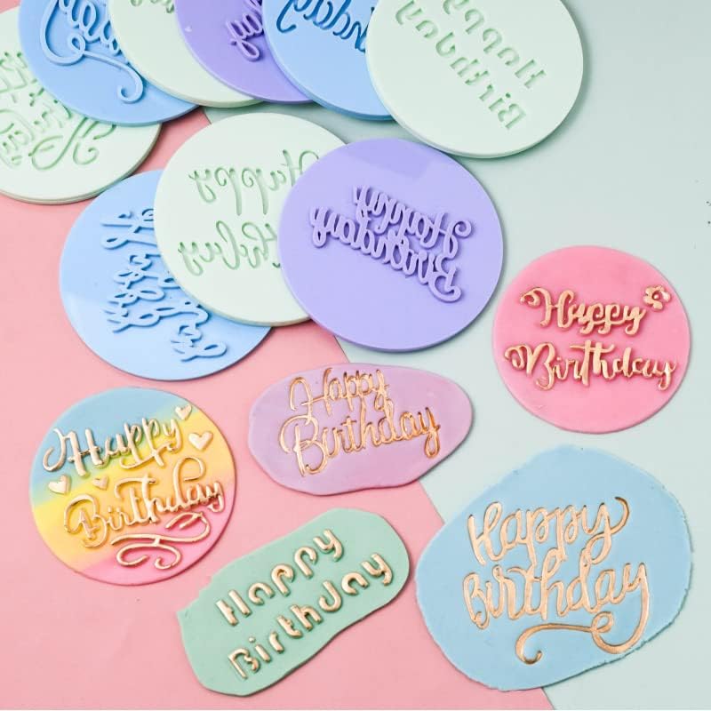 Birthday Cake Letter Embossed Cutter Mold for Fondant Decorations