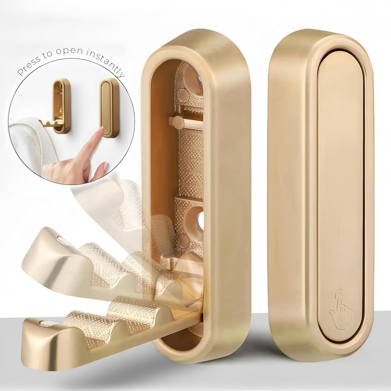 4PCS Heavy Duty Foldable Gold Wall Hooks