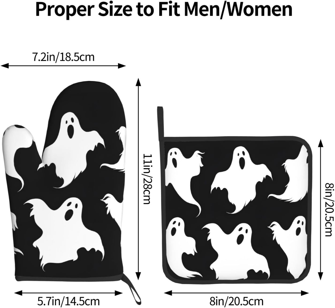 DCEHGEW Halloween Goth Oven Mitts Pot Holders Set