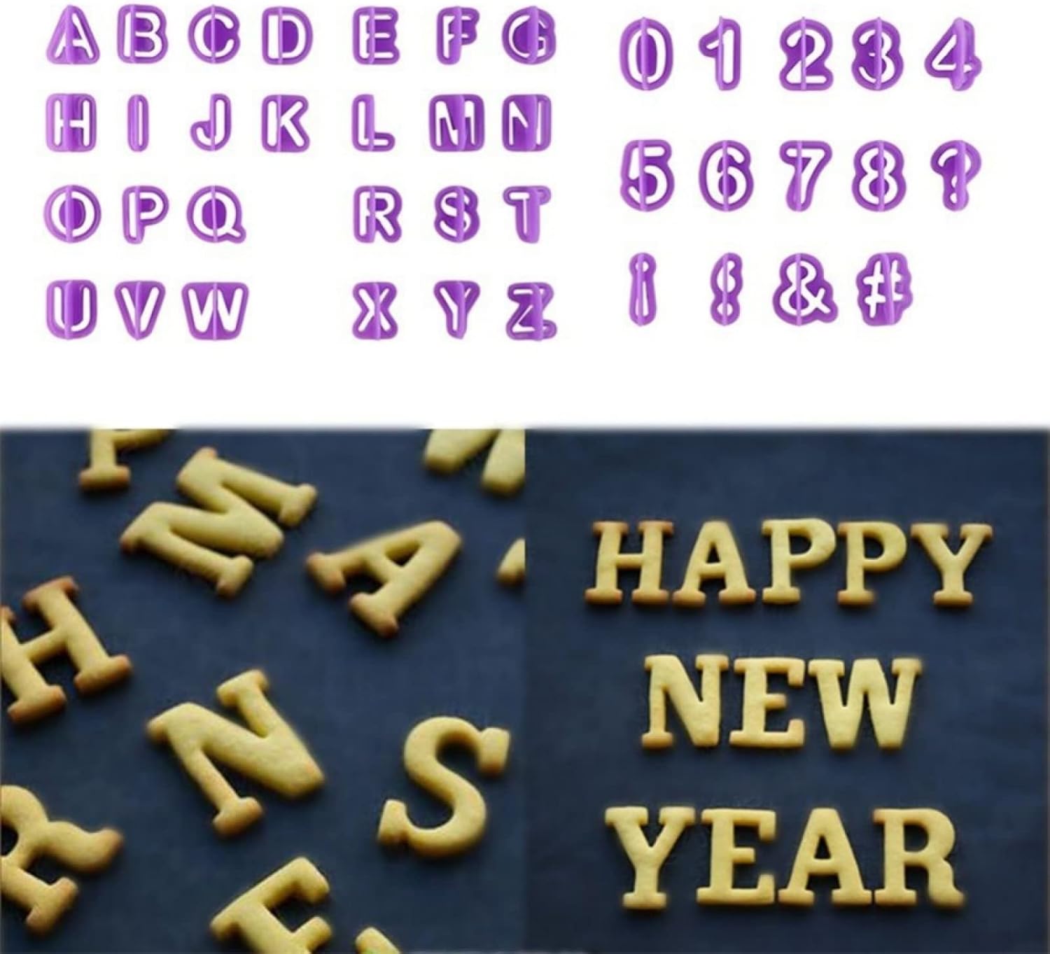 Aggert 40Pcs Silicone Alphabet Cake Molds Set