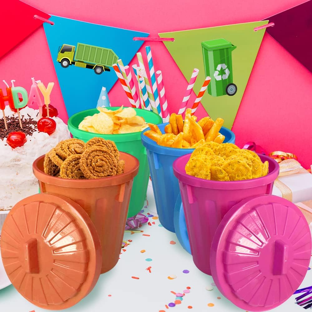 ArtCreativity Large Trash Cans Set with Lids - Set of 4