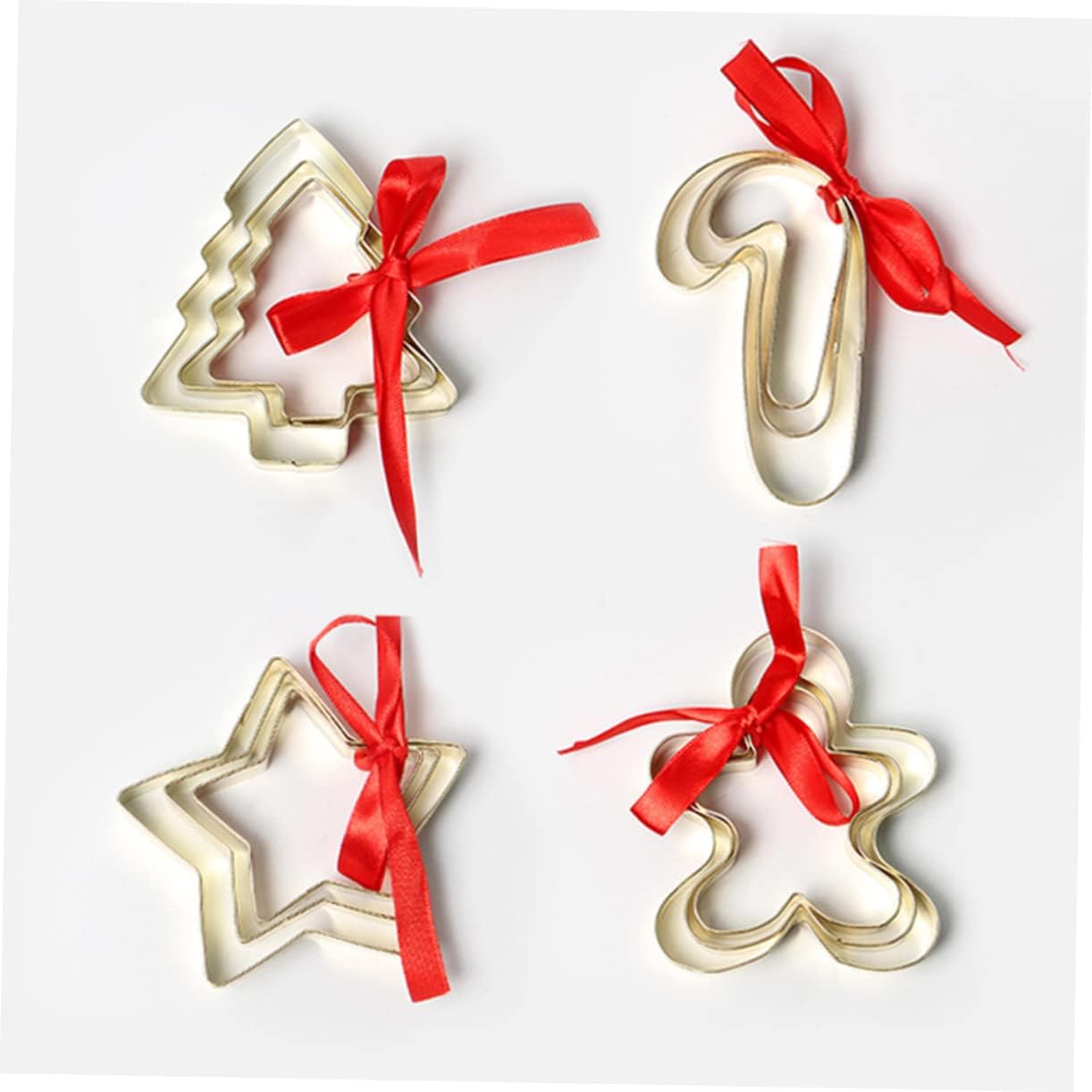 KICHOUSE 3pcs Stainless Steel Cookie Cutters Christmas Set