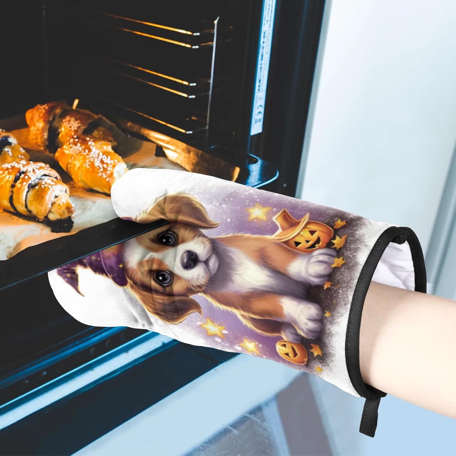 Aglebo Halloween Pumpkins Oven Mitts and Pot Holders Set of 2 1