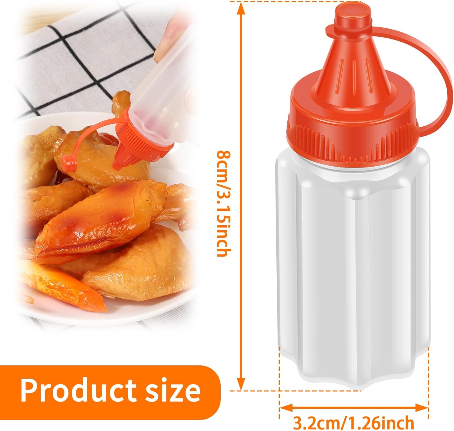 16pcs Colorful Condiment Squeeze Bottles with Lids