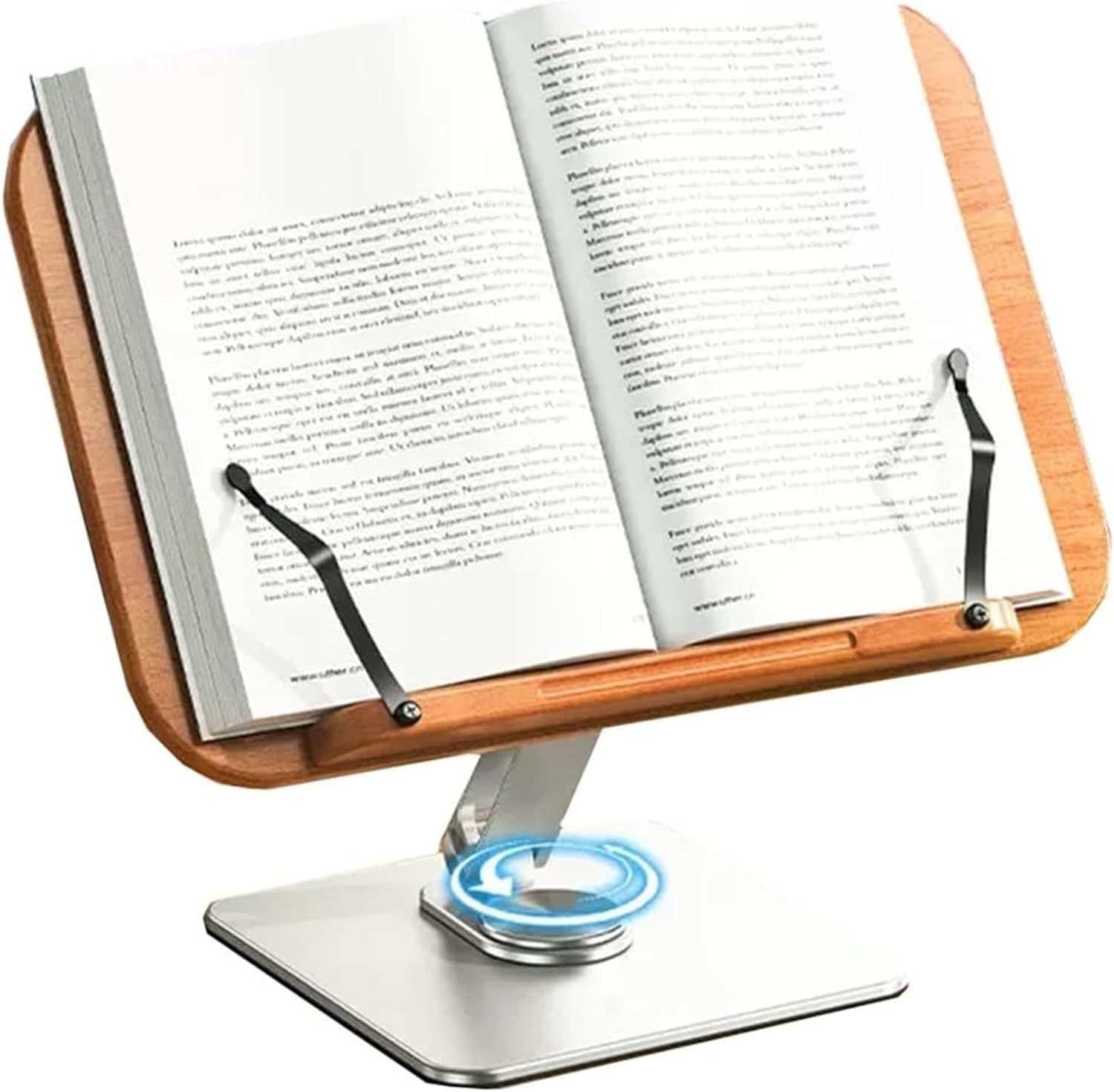 Yuidaaavzz Adjustable Book Stand with Rotating Base and Page Clips
