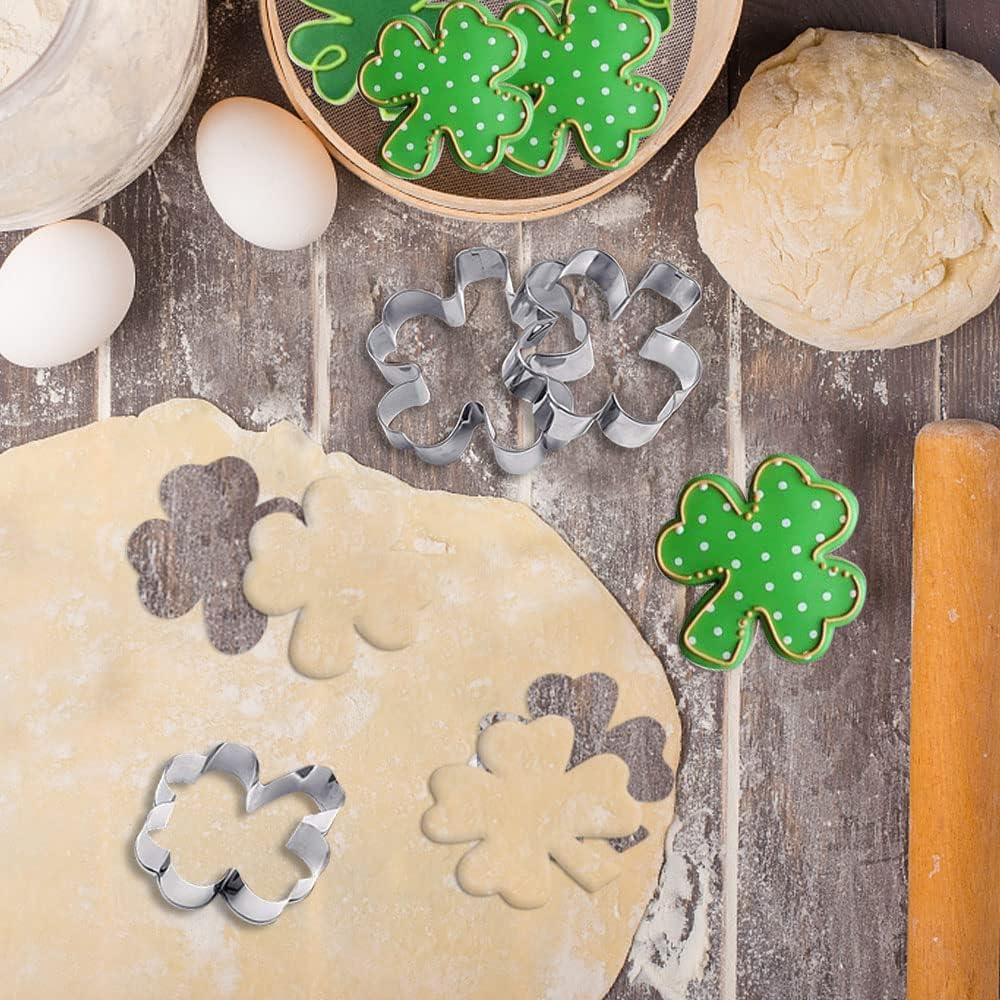 St Patricks Day Cookie Cutter Set 6 Pcs Metal Shamrock