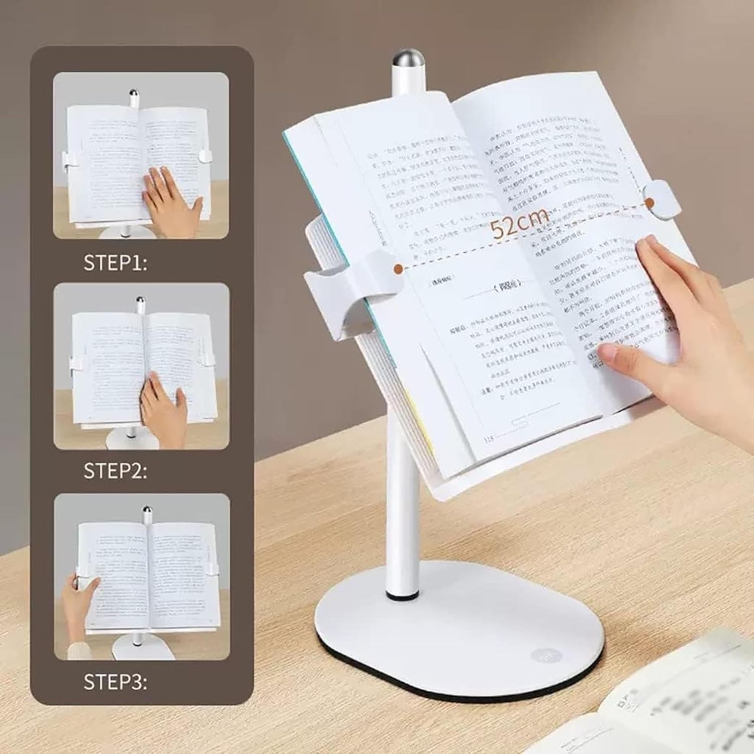Yuidaaavzz Book Stand with USB Light Adjustable for Reading Writing
