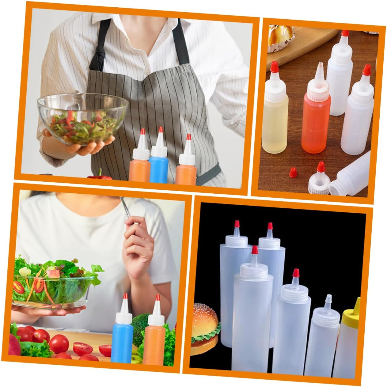 Luxshiny 2oz Mini Condiment Bottles 15pcs Squeeze Bottles