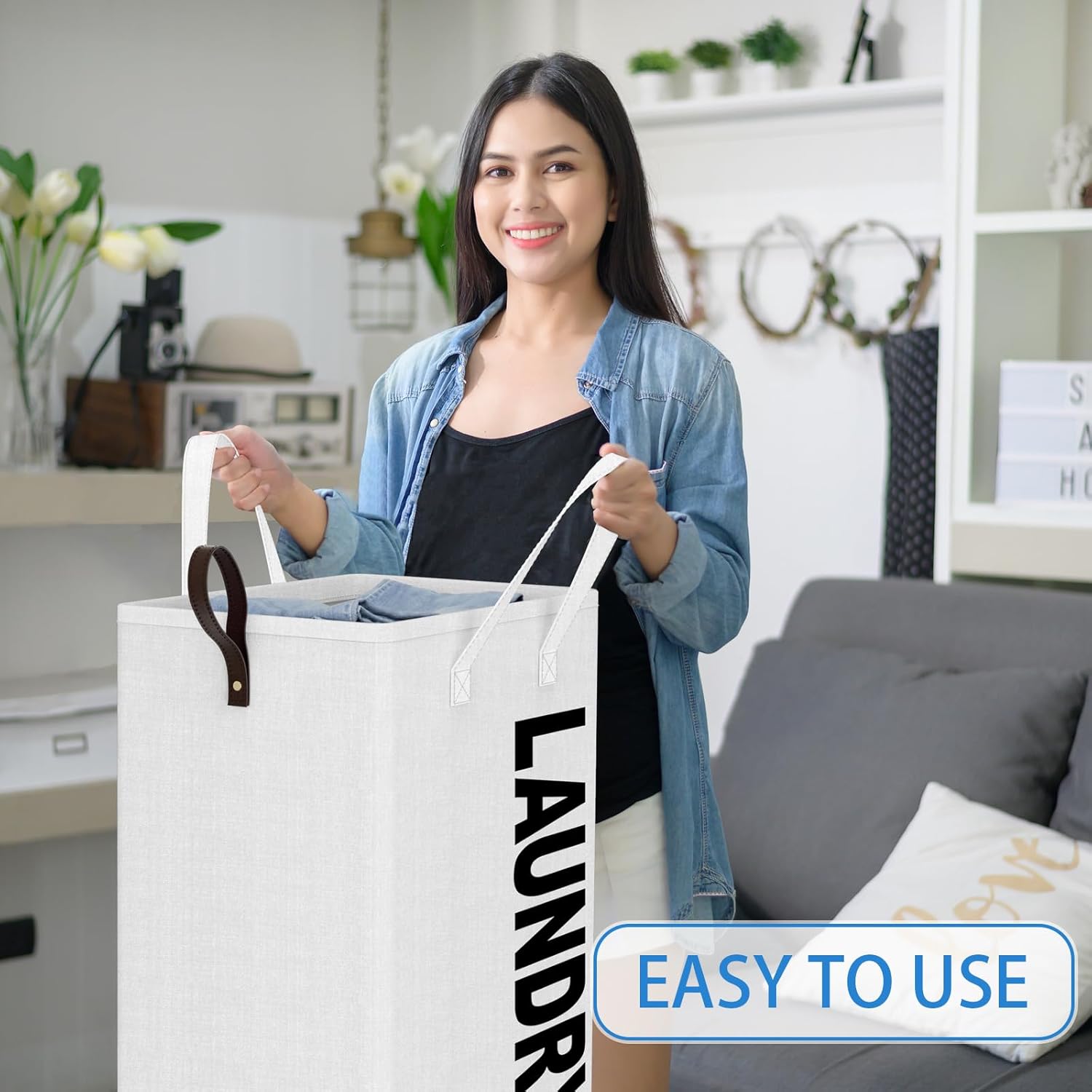 HomeHacks 75L Rolling Laundry Basket with Wheels 1