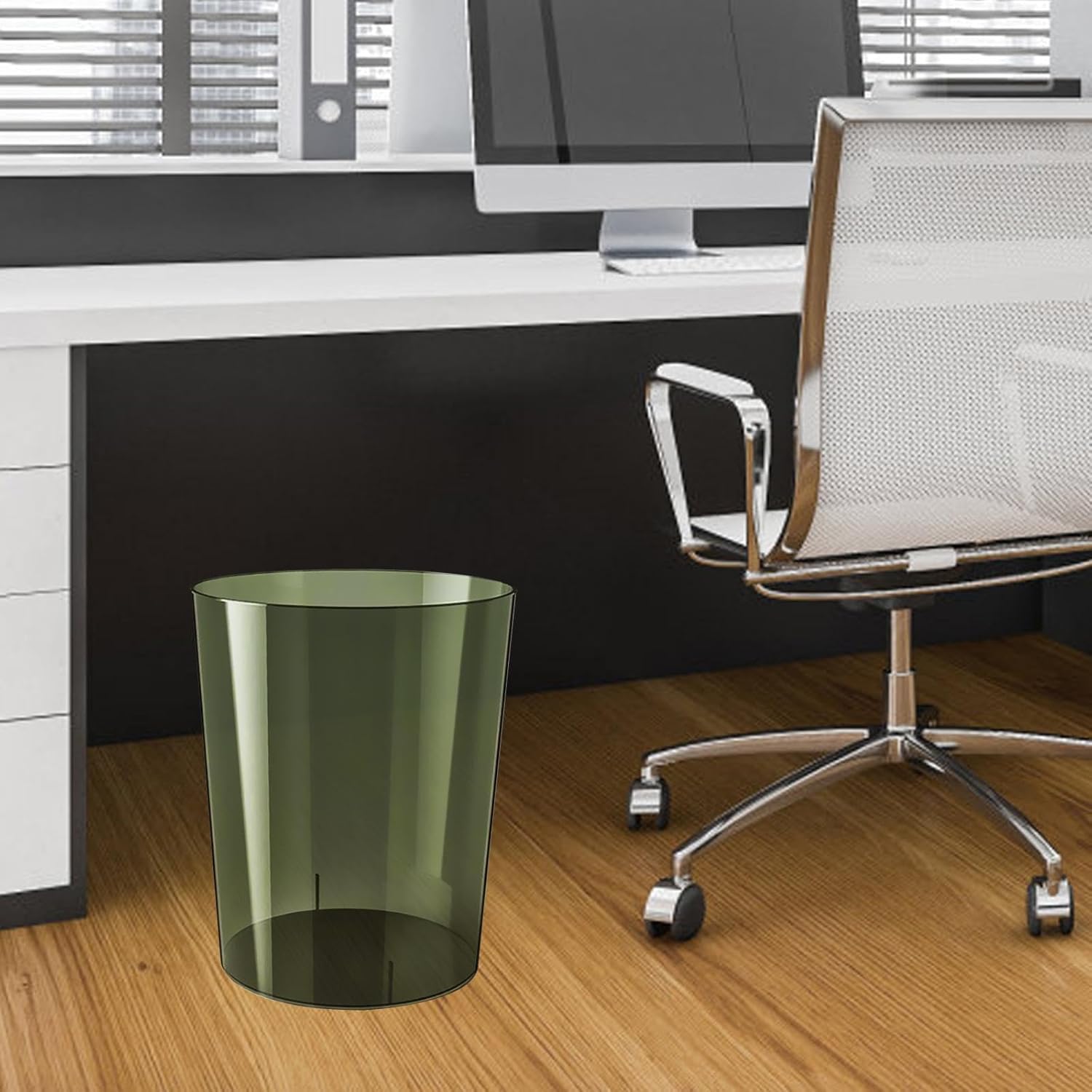 Qianly Clear Wastebasket with Large Capacity and Sleek Design