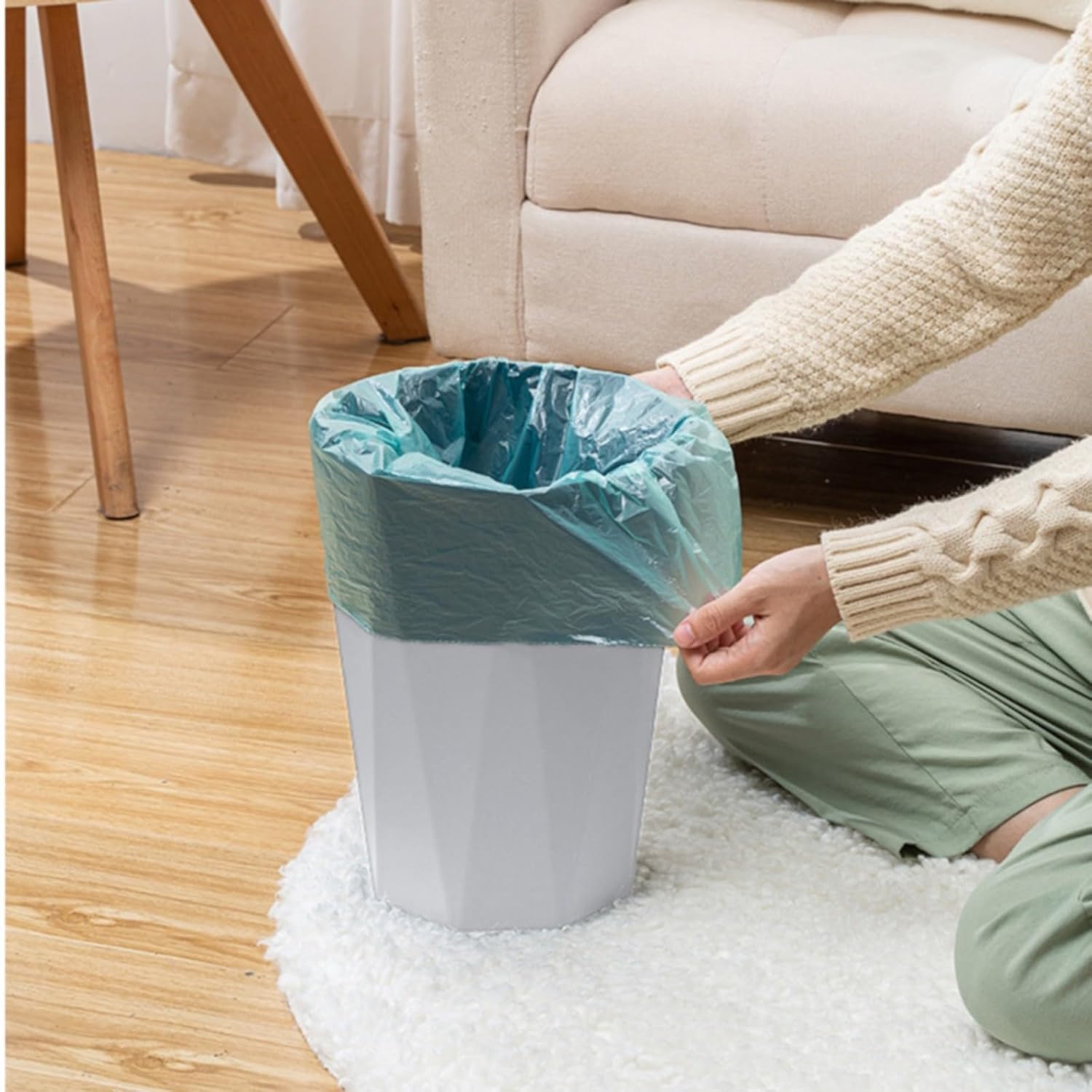 VESNIBA 22 Gallon White Trash Can for Bathrooms Kitchens
