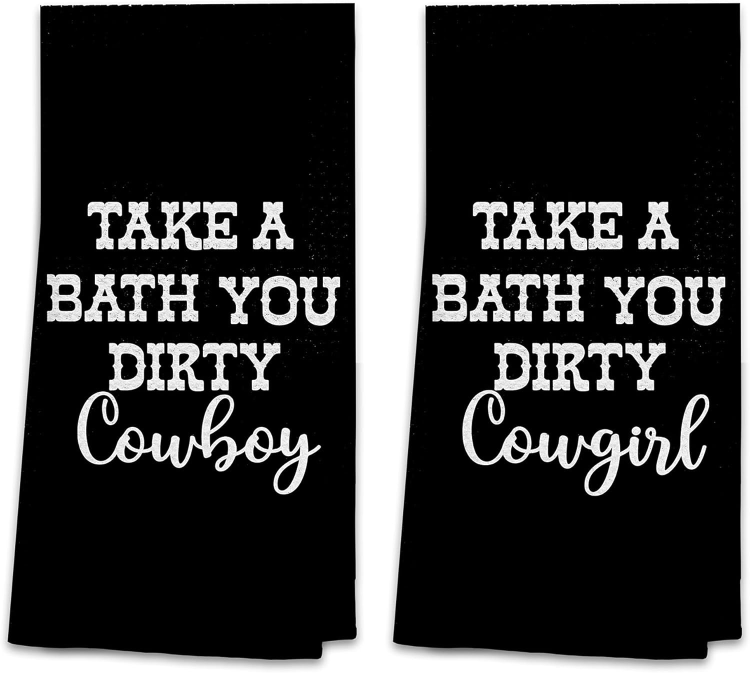 OHSUL Take A Bath You Dirty Cowboy Bath Towel Set of 2