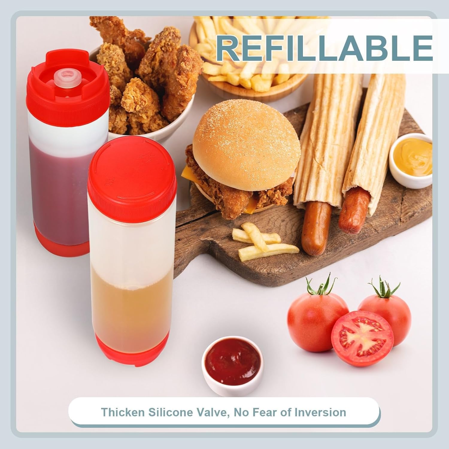 Refillable Squeeze Bottles for Sauces and Condiments