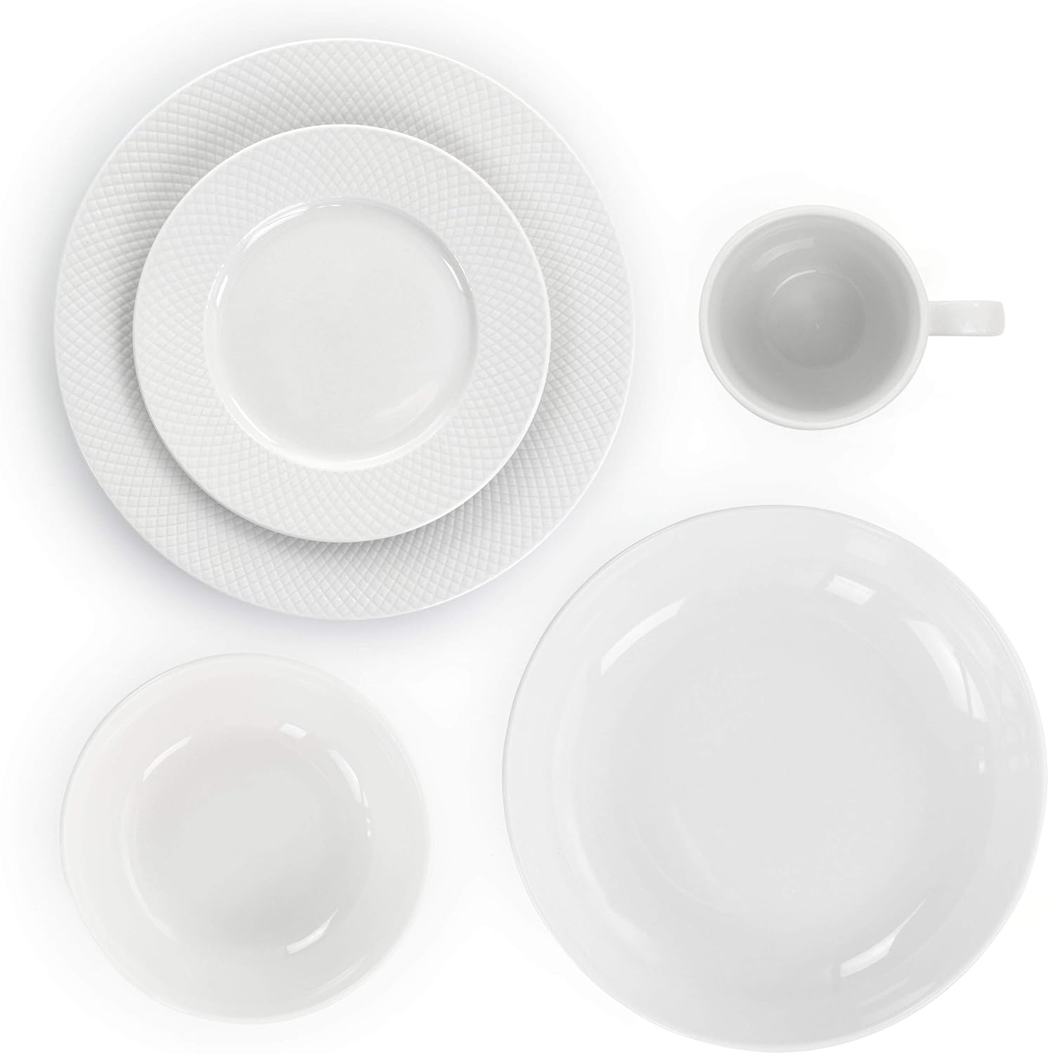 Elama White Porcelain Dinnerware Set 18 Piece