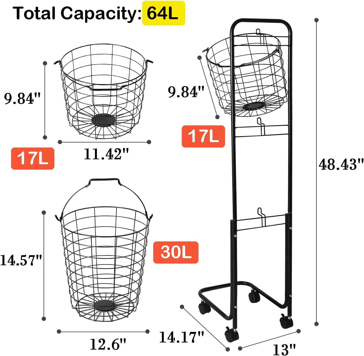 MYOYAY 3-Tier Laundry Cart on Wheels