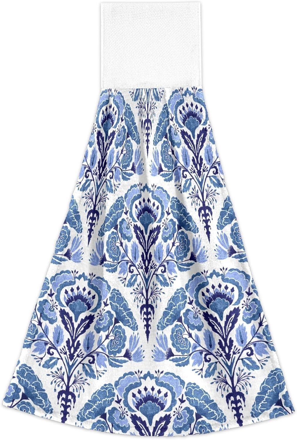 OTVEE Blue Floral Hanging Kitchen Towels 2 Pieces