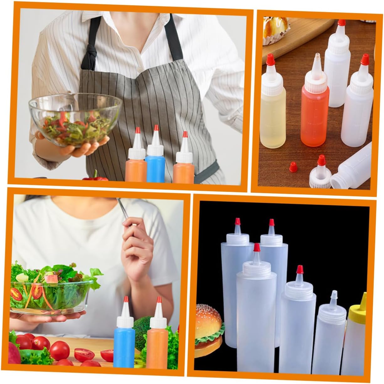 Luxshiny Mini 2oz Condiment Squeeze Bottles