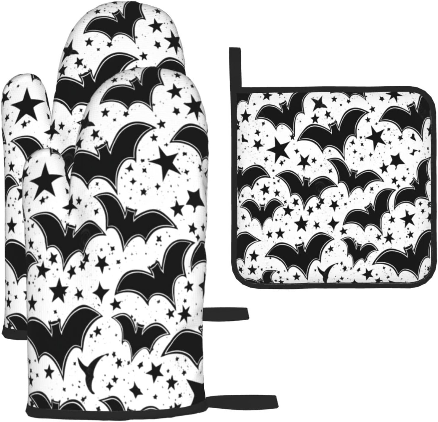 Beubebim Bat Print Oven Mitts Set of 3