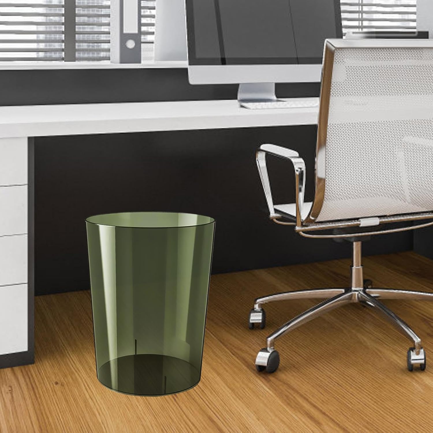 Qianly Clear Wastebasket for Home Kitchen Kids Room